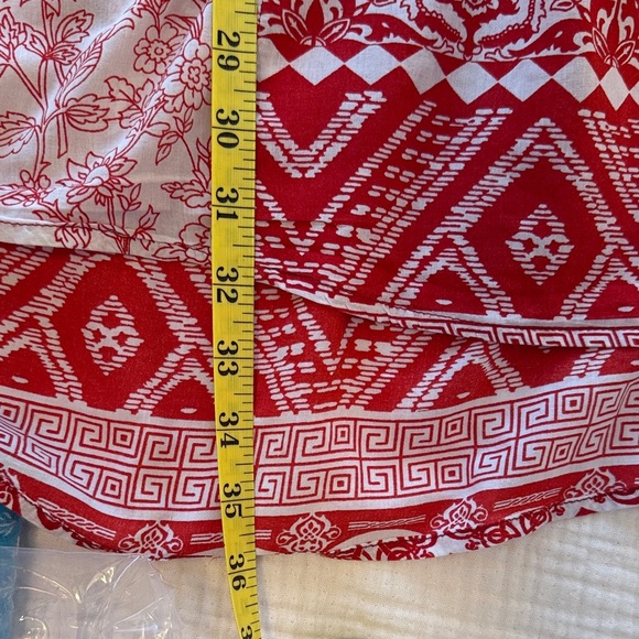 Melange Red and White Geometric Mini Dress - Picture 12 of 12